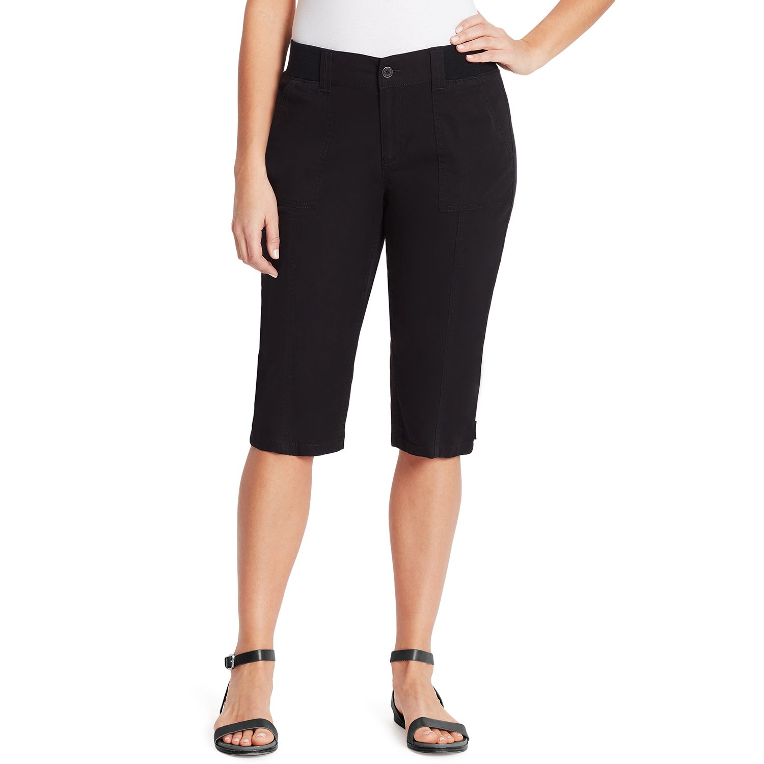 gloria vanderbilt ribbed utility shorts