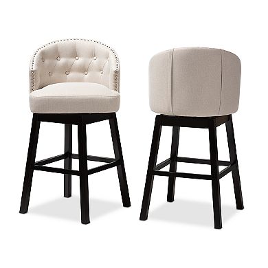 Baxton Studio Theron Bar Stool 2-piece Set