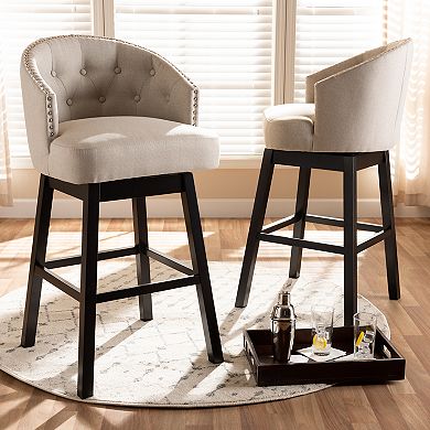 Baxton Studio Theron Bar Stool 2-piece Set