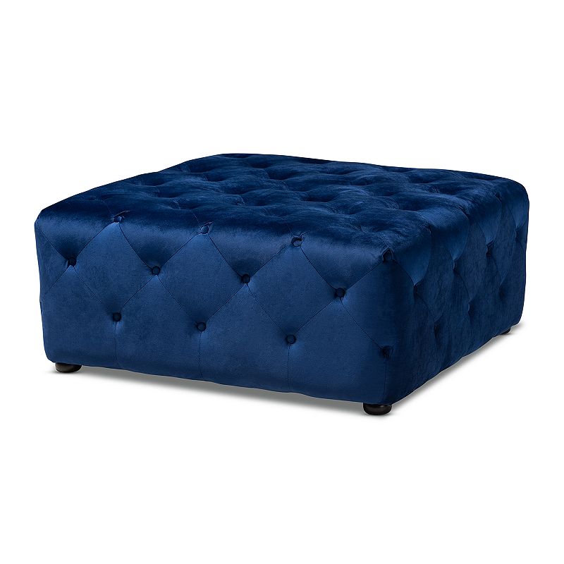 Baxton Studio Calvetti Ottoman, Blue