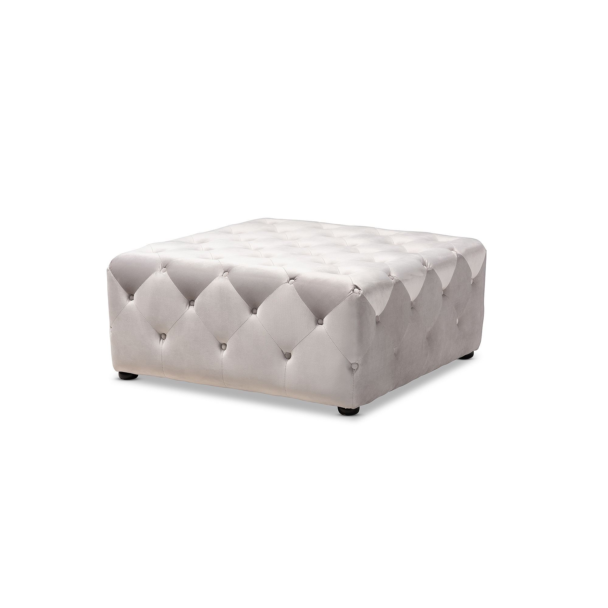 Baxton Studio Calvetti Ottoman, Gray