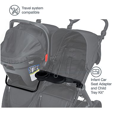 Britax B-Lively Double Infant Car Seat Adapter and Child Tray Kit