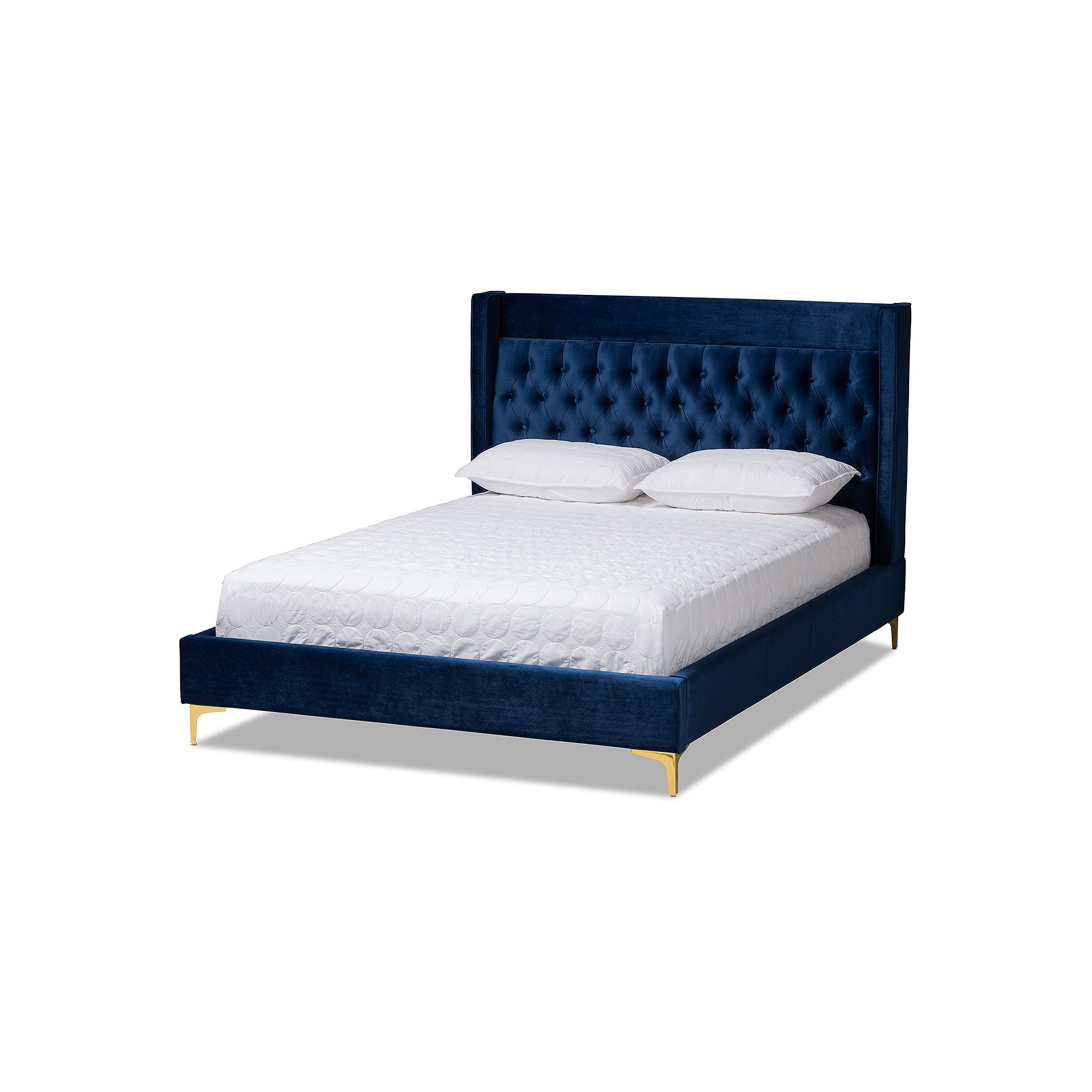 Baxton Studio Valery Tufted Bed, Blue