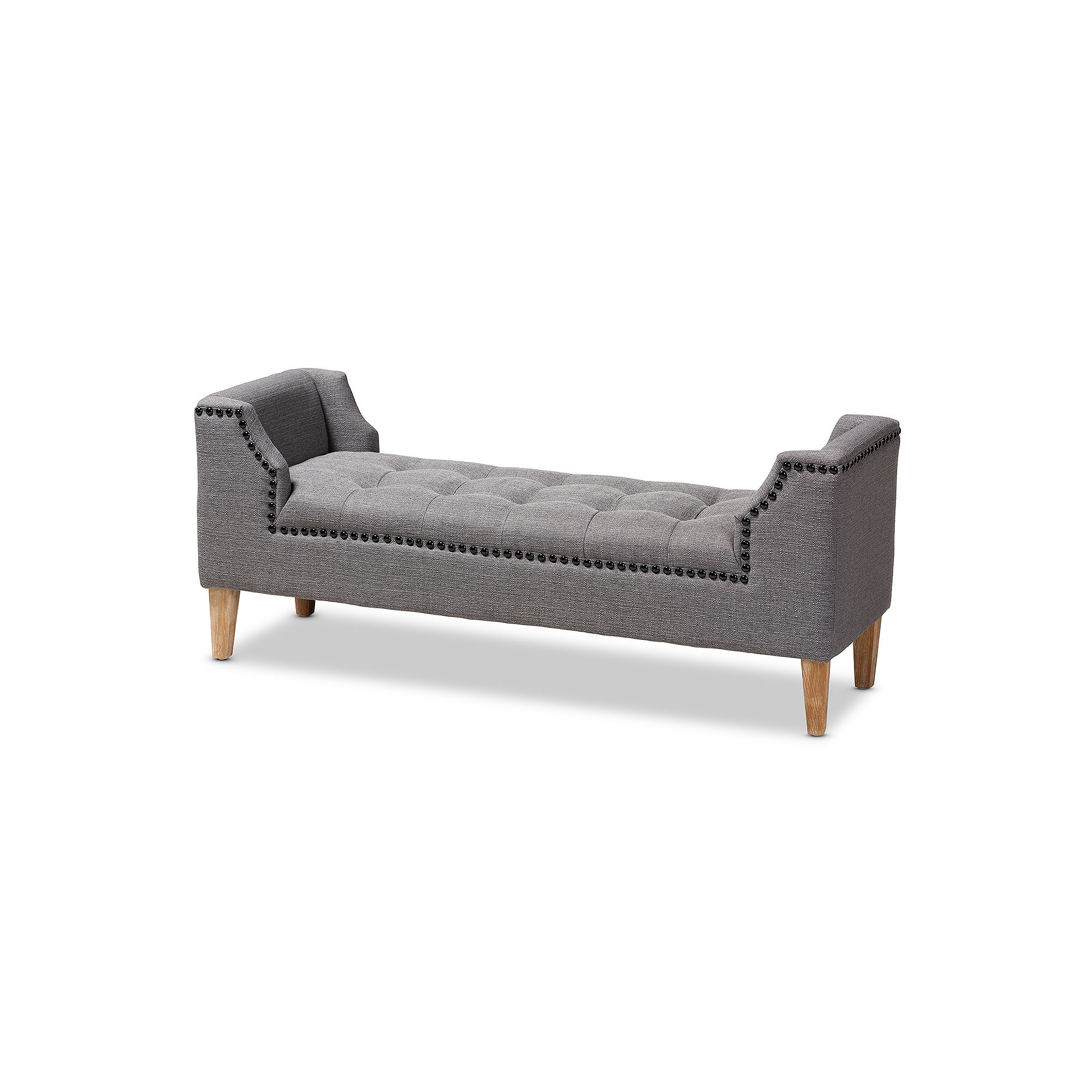Baxton Studio Perret Bench, Gray