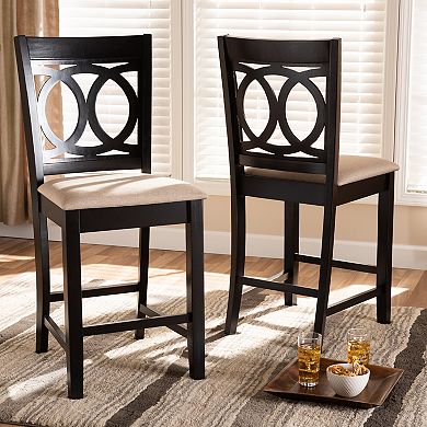 Baxton Studio Lenoir Counter Stool 2-piece Set