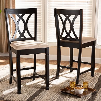 Baxton Studio Reneau Counter Stool 2-piece Set