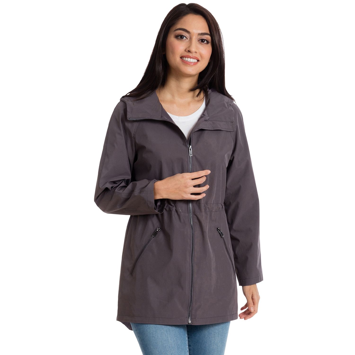 faded glory women's hooded twill anorak jacket