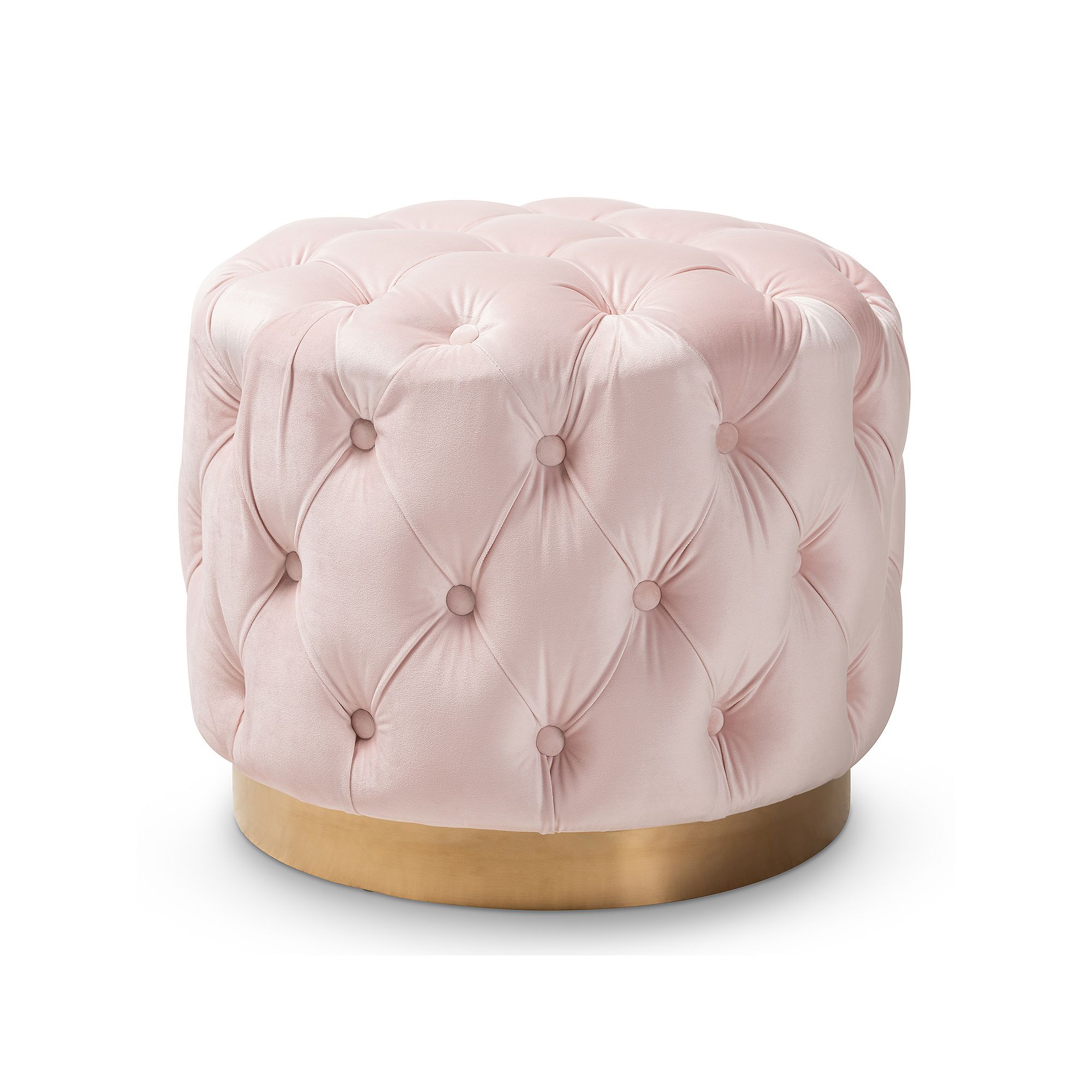 Baxton Studio Valeria Ottoman, Pink