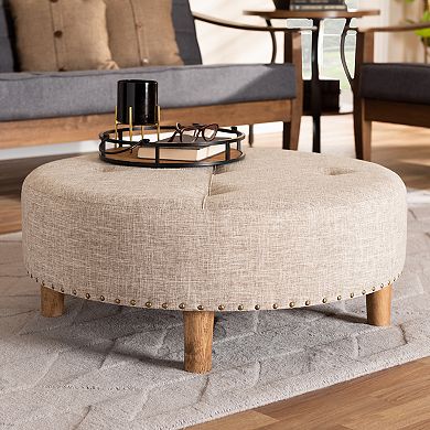 Baxton Studio Vinet Ottoman