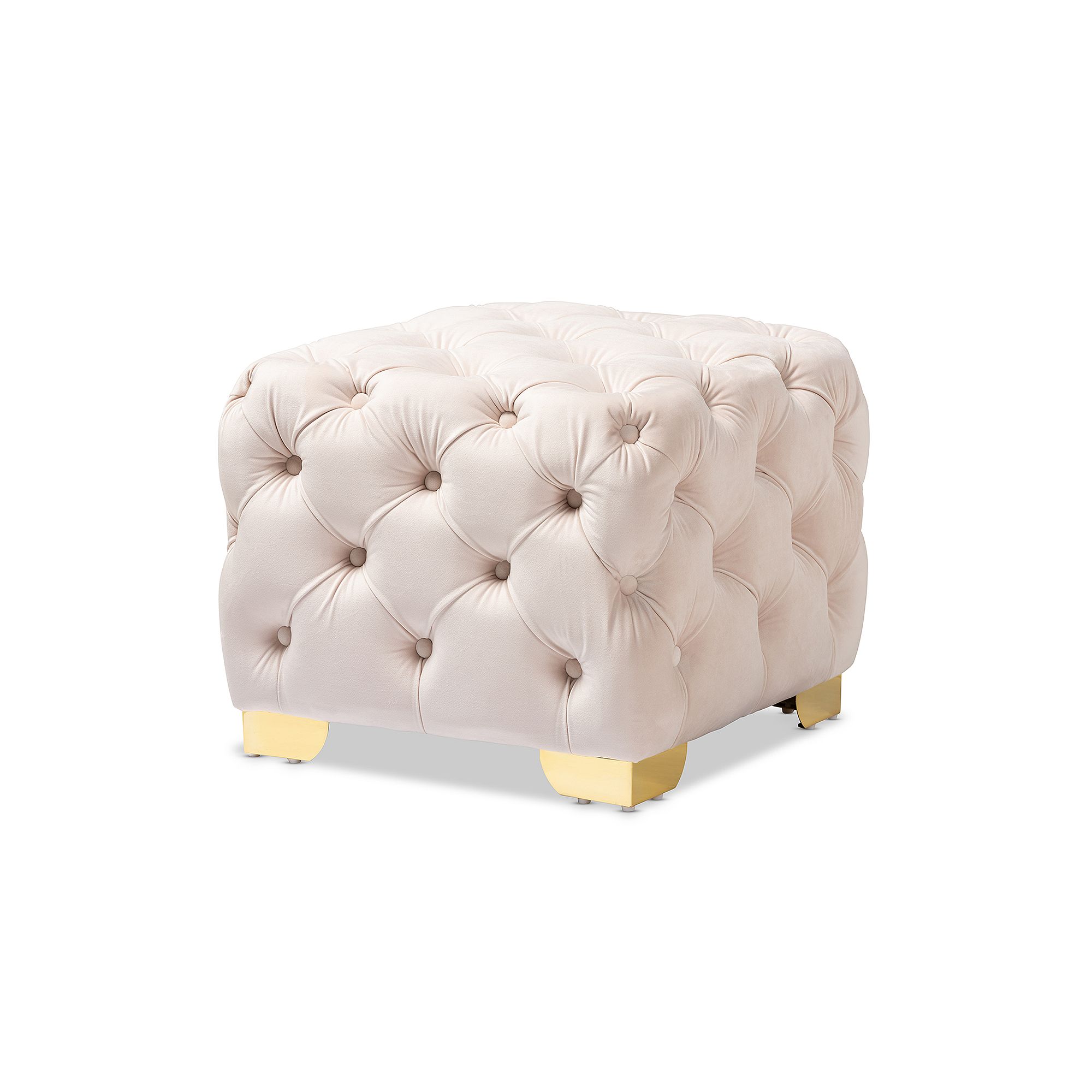 Baxton Studio Avara 18 x 21 Ottoman, Beige