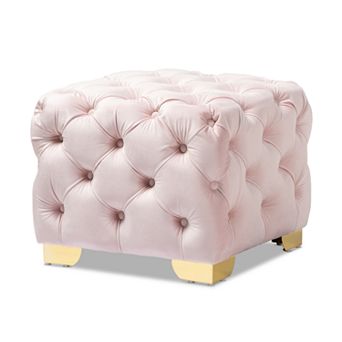 Baxton Studio Avara 18" x 21" Ottoman