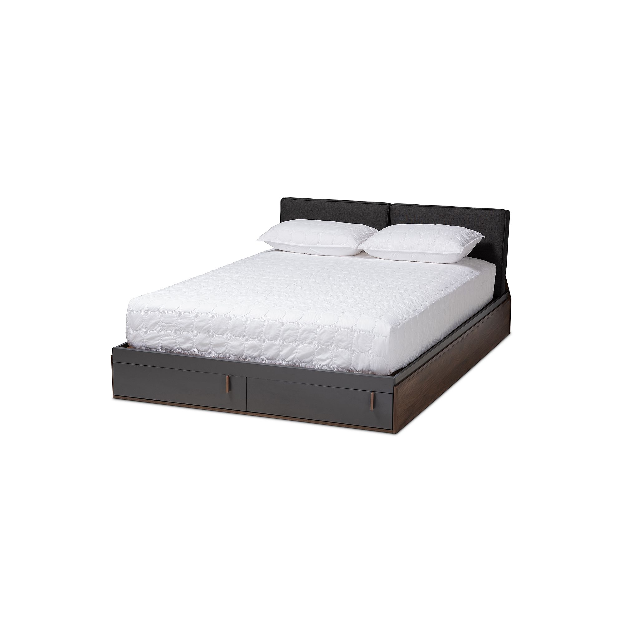 Baxton Studio Rikke Queen Bed, Gray