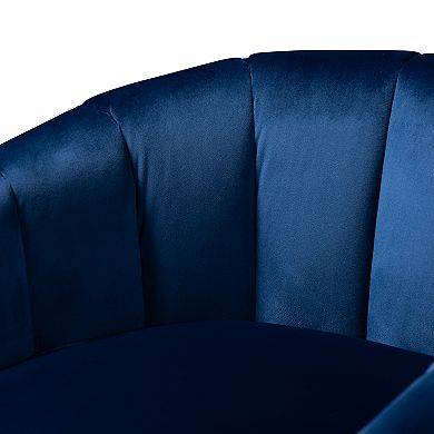 Baxton Studio Tomasso Dark Blue Chair