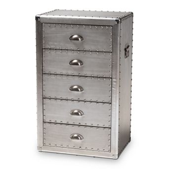 Baxton Studio Davet Silver Storage Cabinet