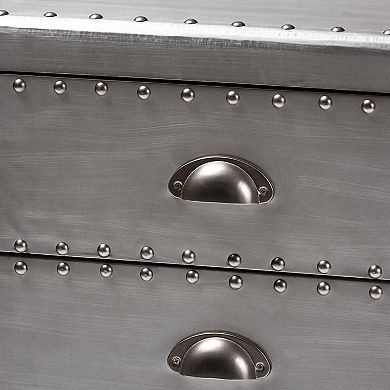 Baxton Studio Davet Silver Chest