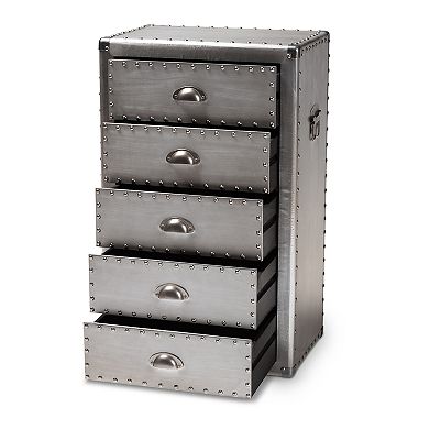 Baxton Studio Davet Silver Chest