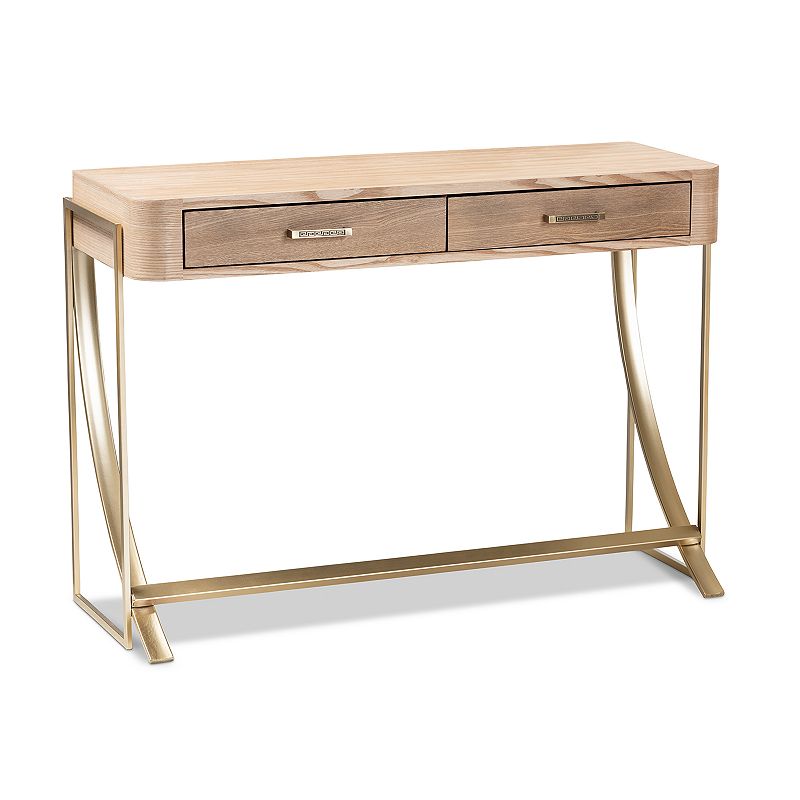 Baxton Studio Lafoy Natural Console Table, Brown