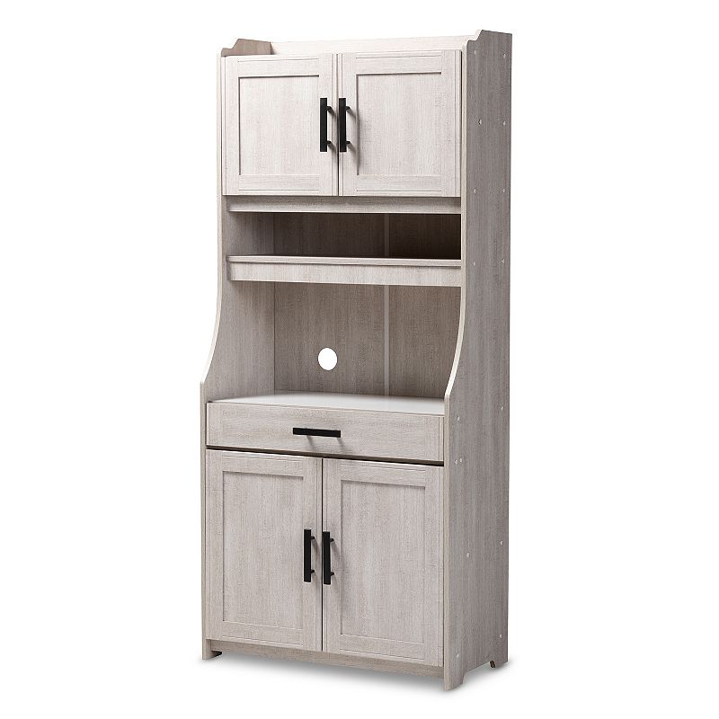 Baxton Studio Portia White Kitchen Storage Cabinet