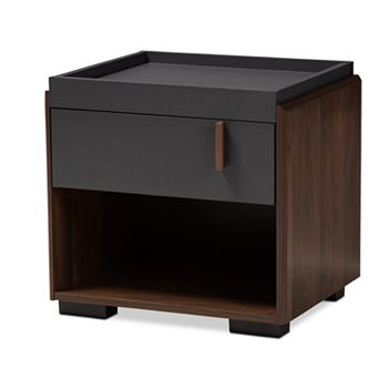 Baxton Studio Rikke Charcoal Nightstand