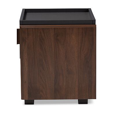 Baxton Studio Rikke Charcoal Nightstand