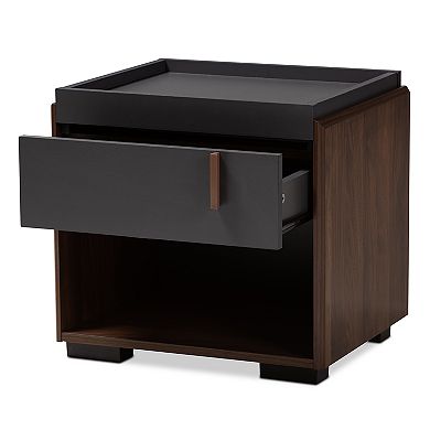 Baxton Studio Rikke Charcoal Nightstand