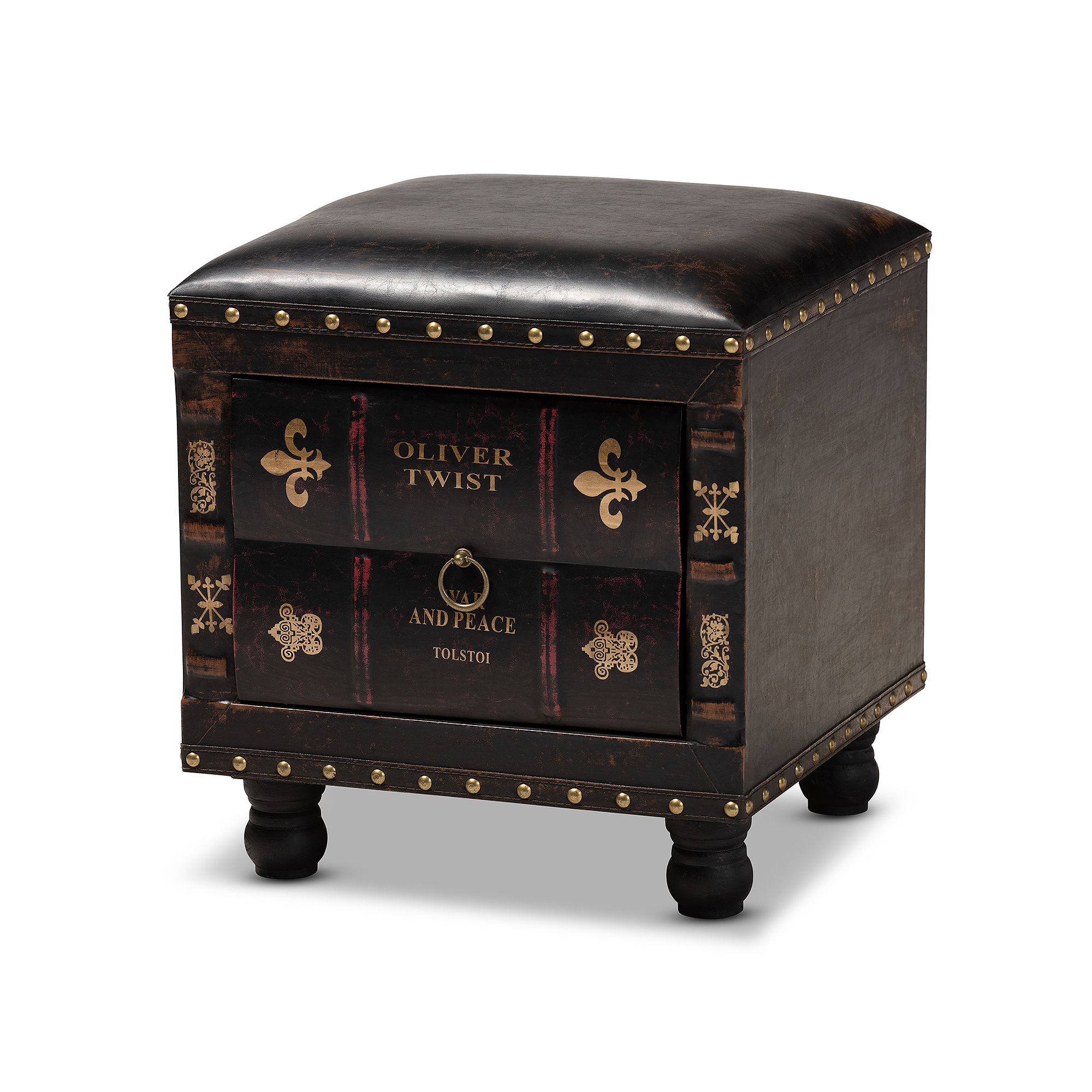 Baxton Studio Charlier Brown Ottoman