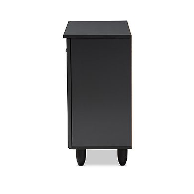 Baxton Studio Winda Charcoal Shoe Cabinet