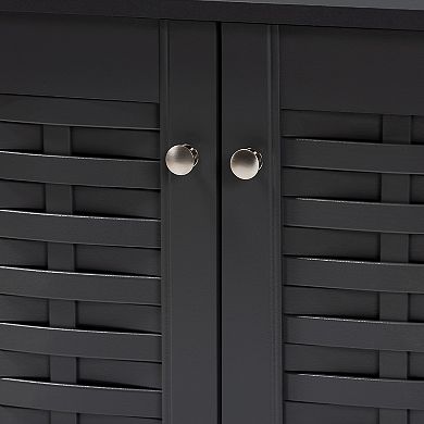 Baxton Studio Winda Charcoal Shoe Cabinet