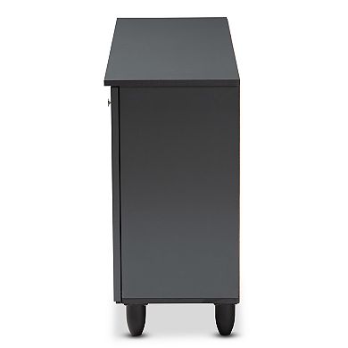 Baxton Studio Fernanda Charcoal Shoe Cabinet