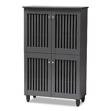 Baxton Studio Fernanda Charcoal Shoe Cabinet