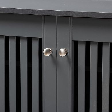 Baxton Studio Fernanda Charcoal Shoe Cabinet