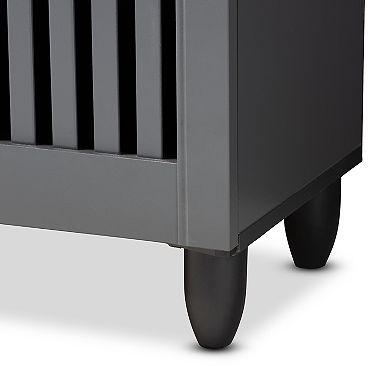 Baxton Studio Fernanda Charcoal Shoe Cabinet