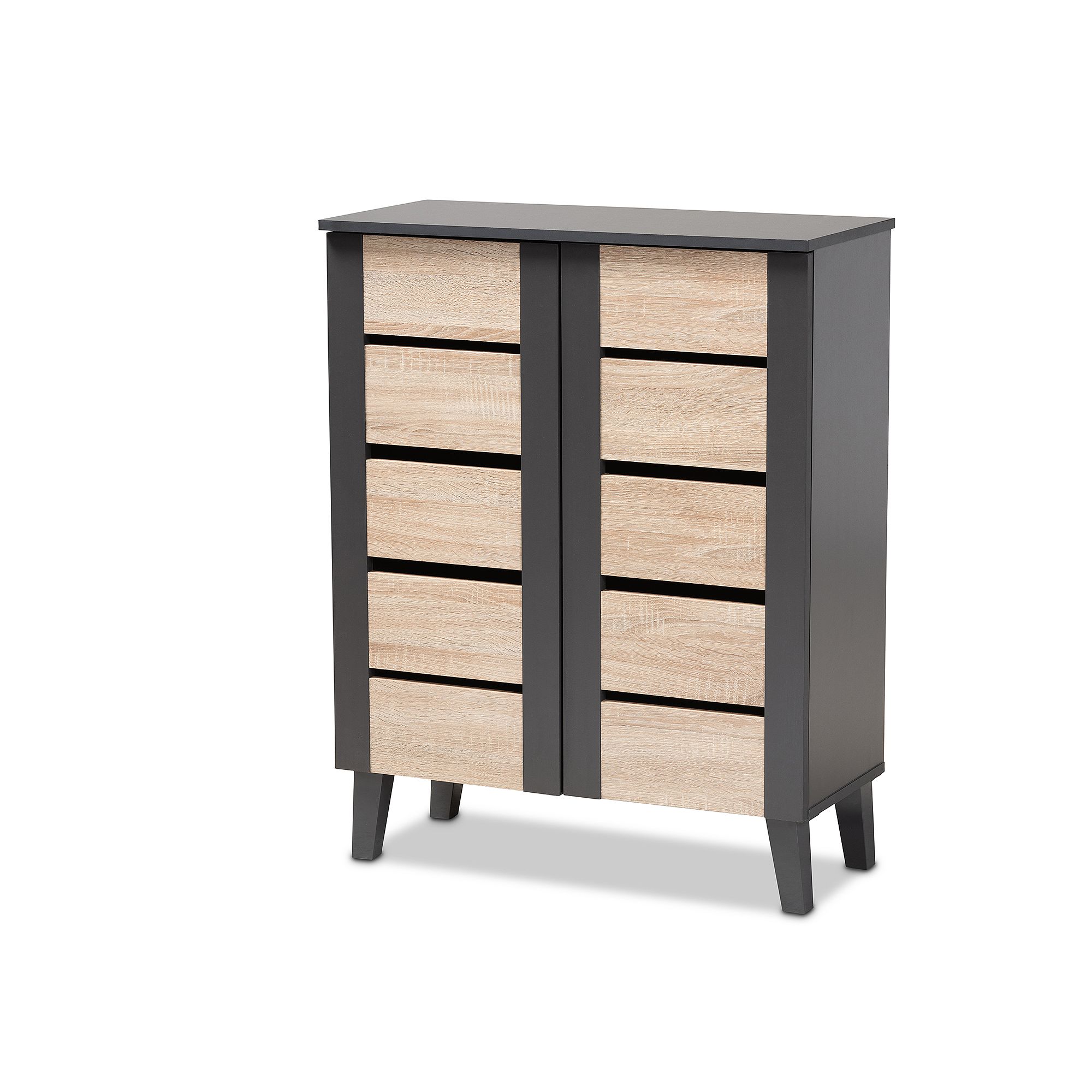 Baxton Studio Melle Light Brown Shoe Cabinet