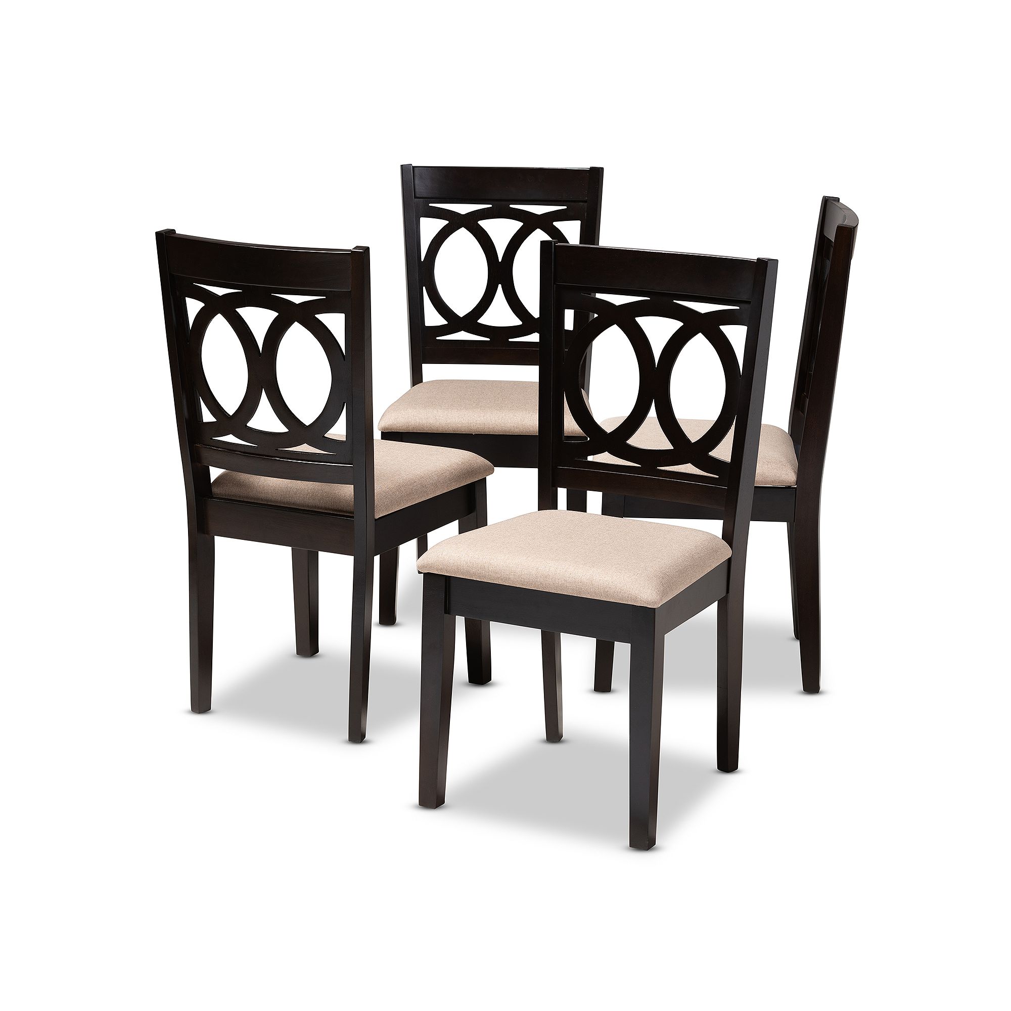 Baxton Studio Lenoir Dining Chair Set, Brown