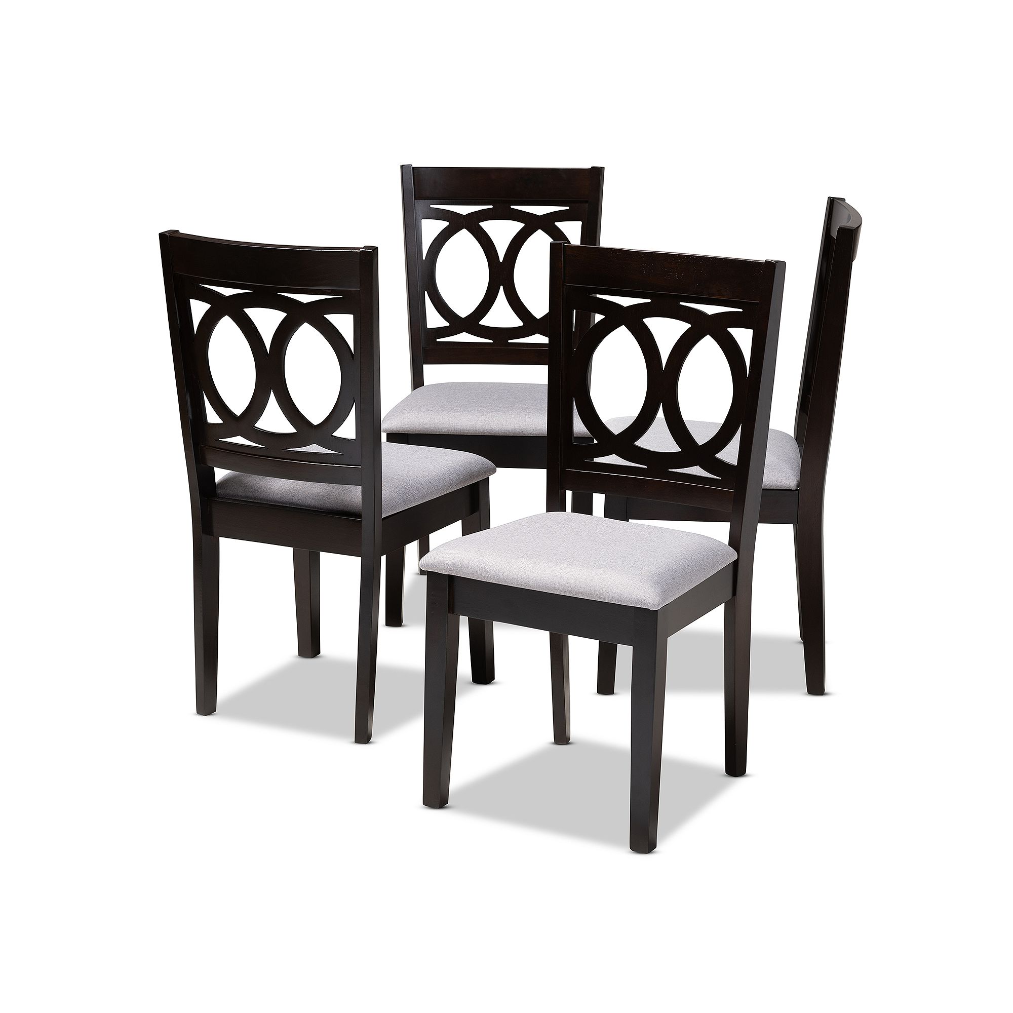 Baxton Studio Lenoir Dining Chair Set, Gray