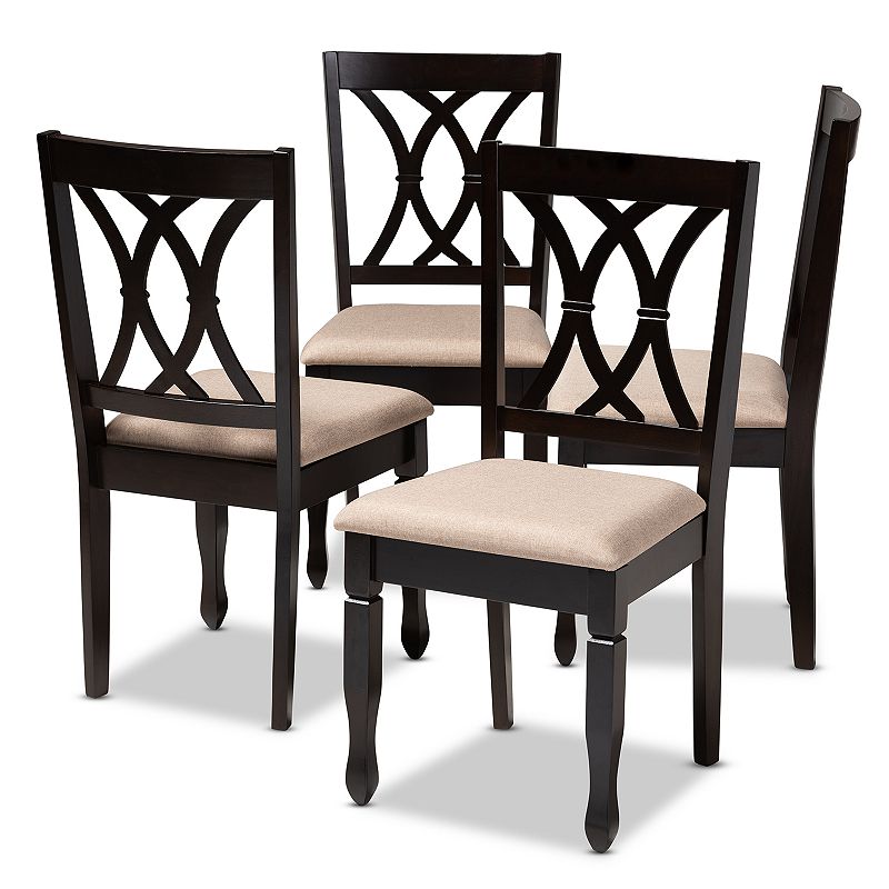 Baxton Studio Reneau Dining Chair Set, Brown