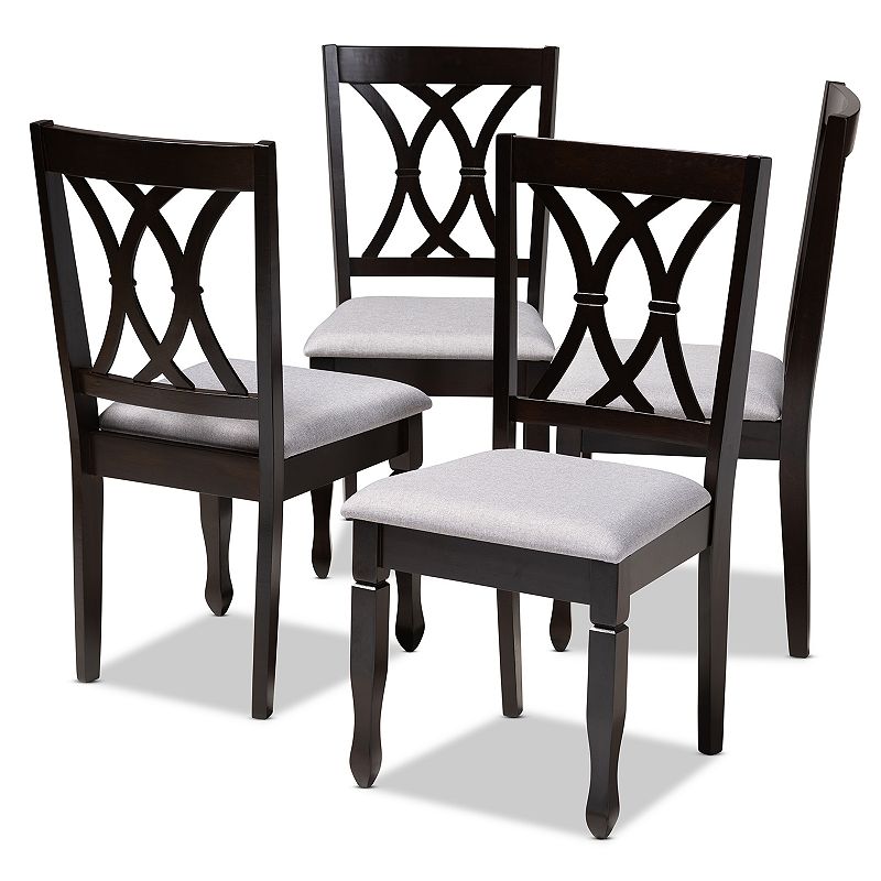Baxton Studio Reneau Dining Chair Set, Grey