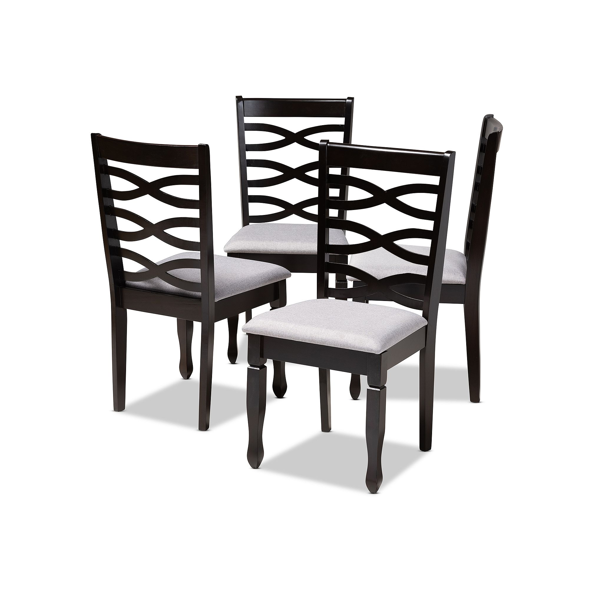 Baxton Studio Lanier Dining Chair Set, Gray