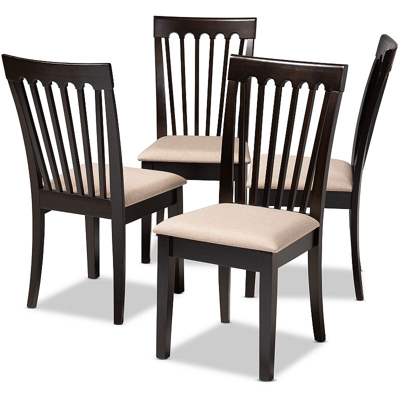 Baxton Studio Minette Dining Chair 4-piece Set, Brown