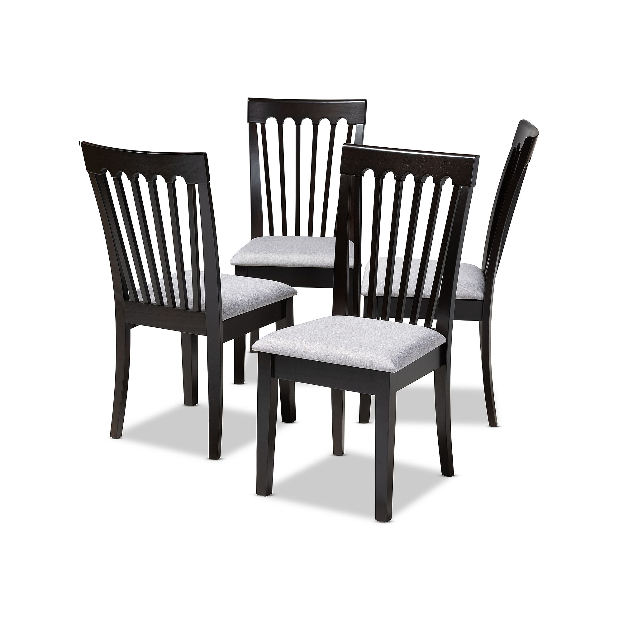 Baxton Studio Minette Dining Chair 4-piece Set, Gray