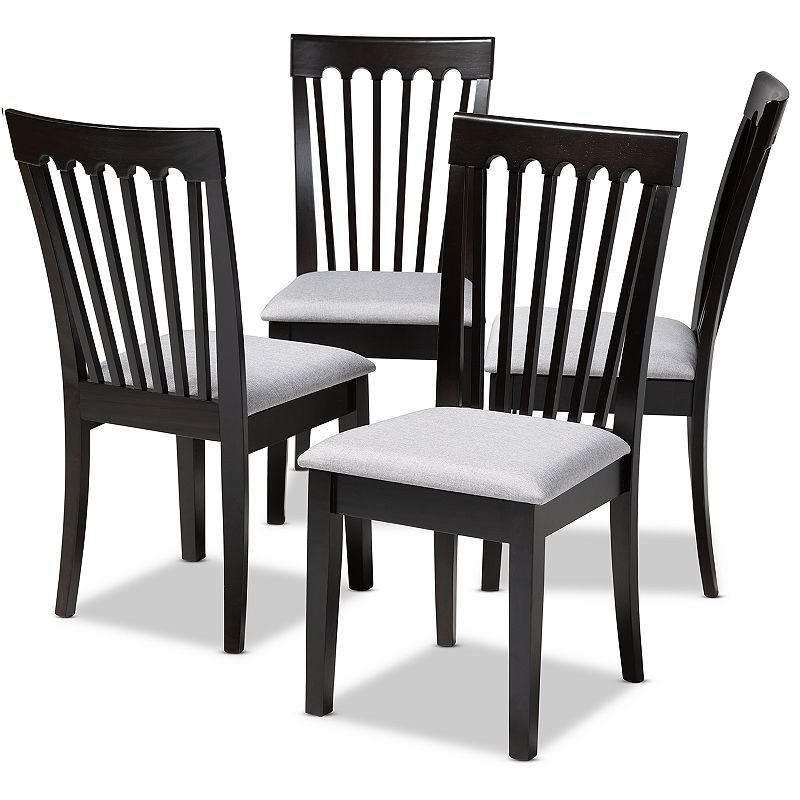 Baxton Studio Minette Dining Chair 4-piece Set, Grey