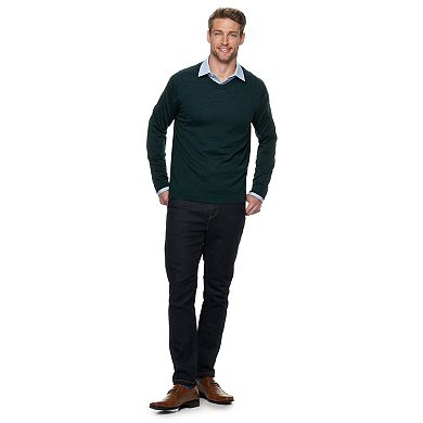 Men's Apt. 9® Merino Wool-blend V-neck Sweater 