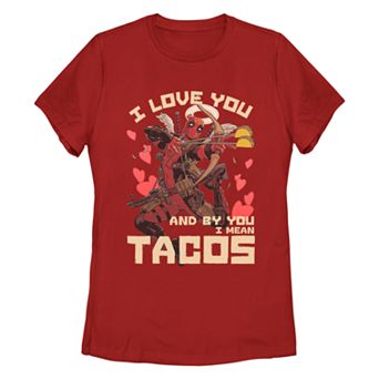 Juniors' Marvel Deadpool Taco Love Tee