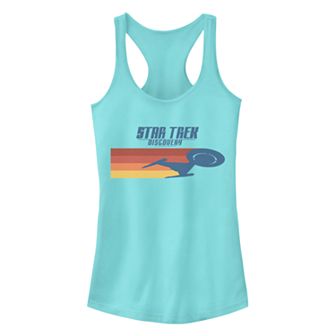 Juniors' Star Trek Discovery Ship Rainbow Tank Top