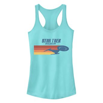 Juniors' Star Trek Discovery Ship Rainbow Tank Top