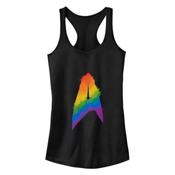 Juniors' Star Trek Discovery Rainbow Symbol Tank Top