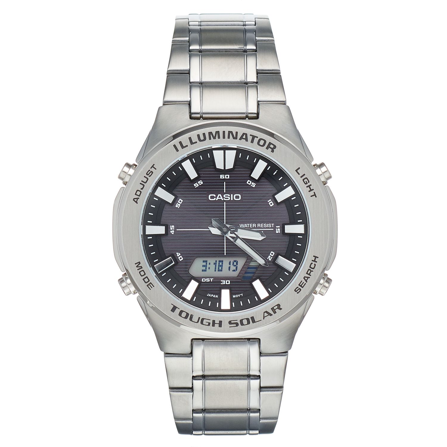 casio stainless steel solar watch