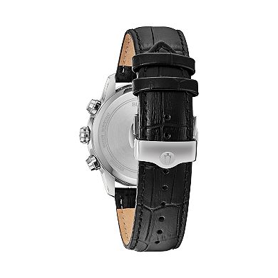 Men's Bulova Chronograph Watch With Brown Leather Strap