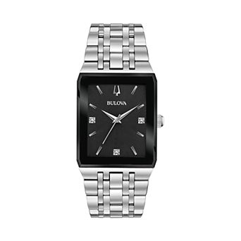 Bulova Men's Quadra Stainless Steel Diamond Watch - 96D145