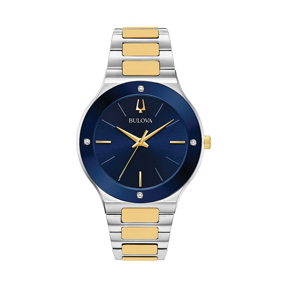 BULOVA 腕時計 Sutton ダイヤモンド 日本未発売 ブルー文字盤 ブローバ×コンプレクト スーパーセビル ストーンダイヤル